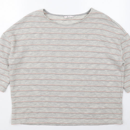 TU Womens Grey Striped Cotton Pullover Sweatshirt Size 20  Pullover