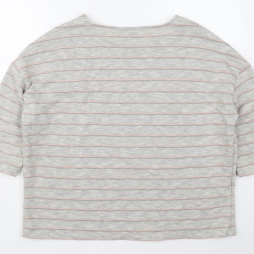 TU Womens Grey Striped Cotton Pullover Sweatshirt Size 20  Pullover