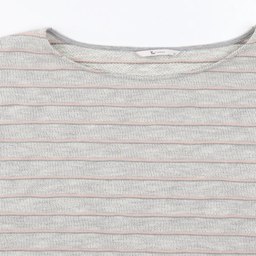 TU Womens Grey Striped Cotton Pullover Sweatshirt Size 20  Pullover