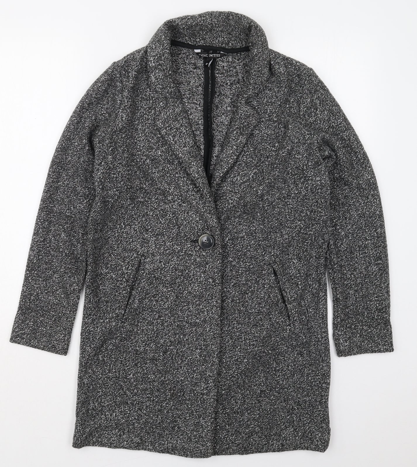NEXT Womens Grey   Pea Coat Coat Size 8  Button