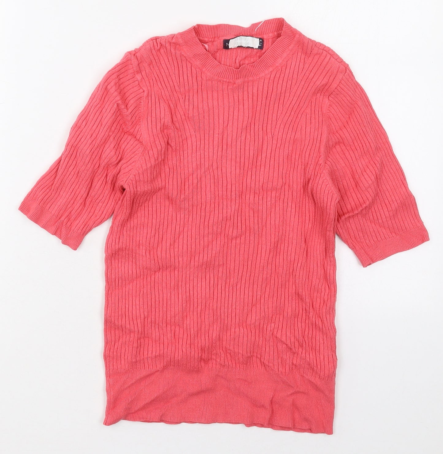 Marks and Spencer Womens Pink Crew Neck  Viscose Pullover Jumper Size 10