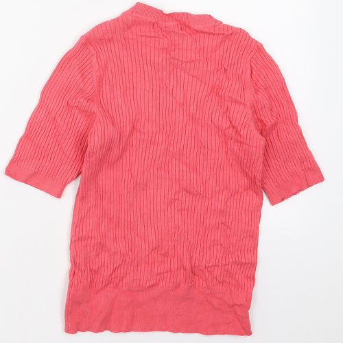 Marks and Spencer Womens Pink Crew Neck  Viscose Pullover Jumper Size 10