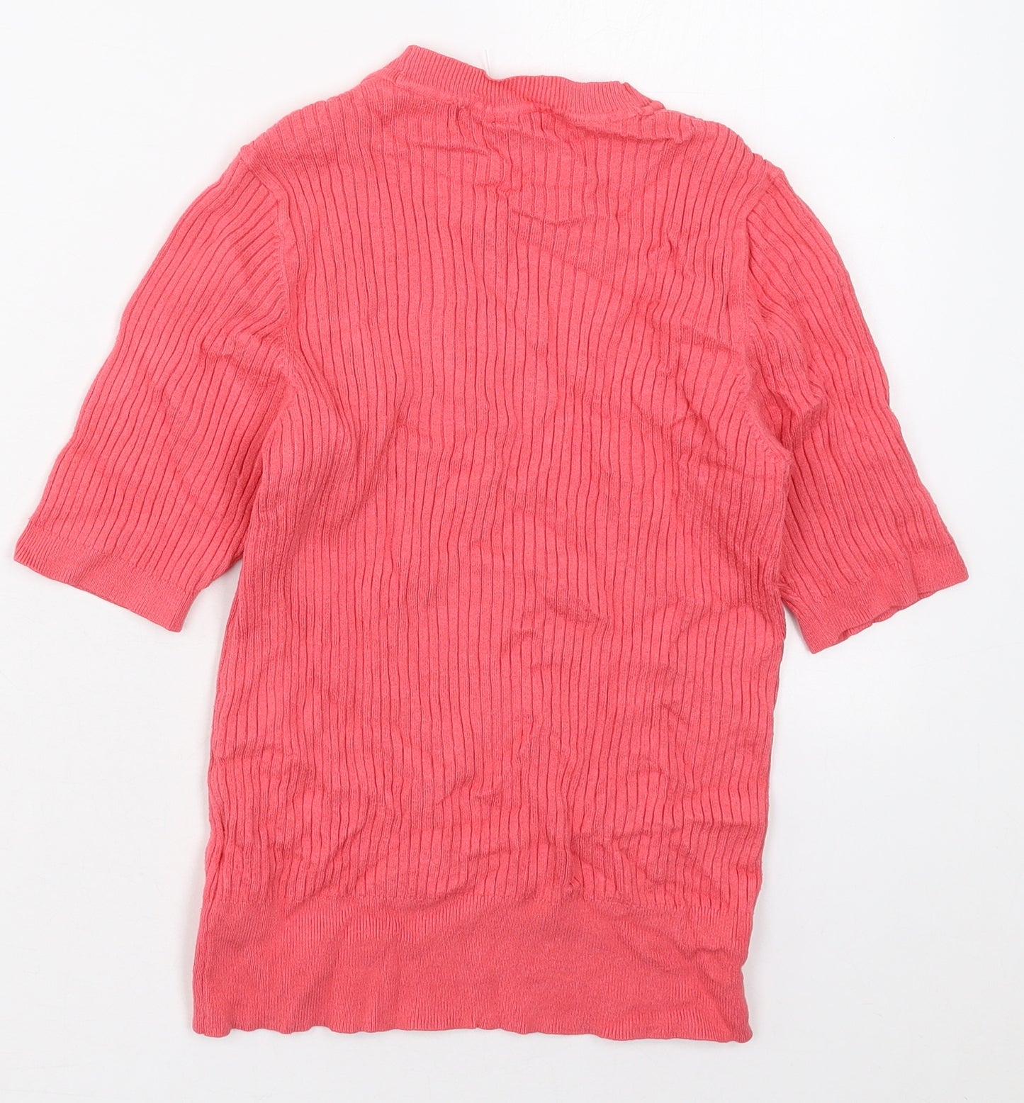 Marks and Spencer Womens Pink Crew Neck  Viscose Pullover Jumper Size 10