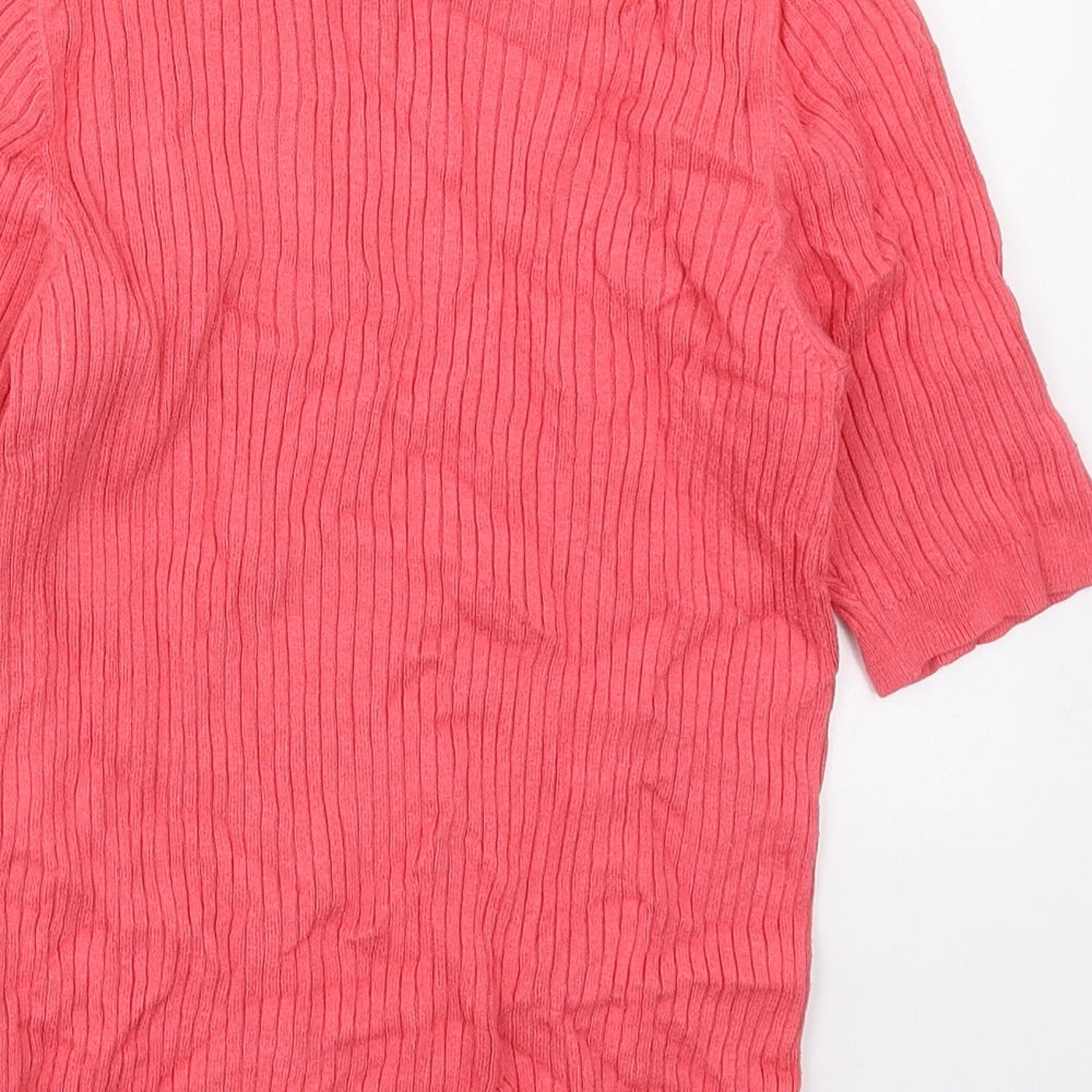Marks and Spencer Womens Pink Crew Neck  Viscose Pullover Jumper Size 10