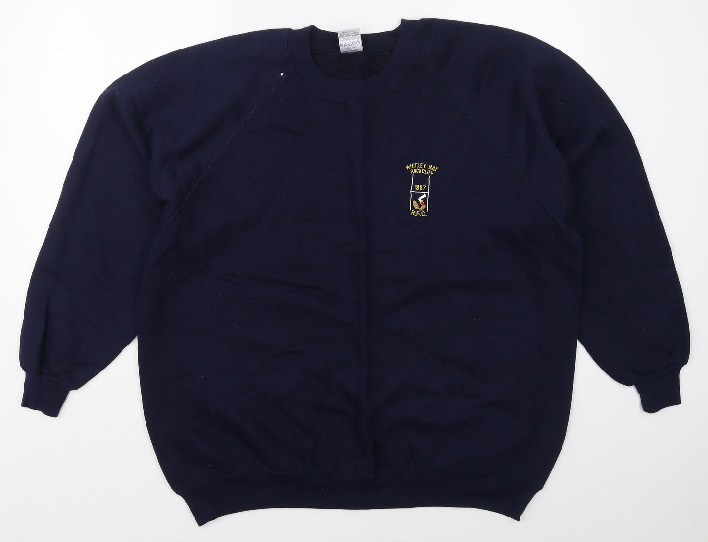 JERZEES Mens Blue  Cotton Pullover Sweatshirt Size 2XL   - Whitley Bay Rockcliff RFC