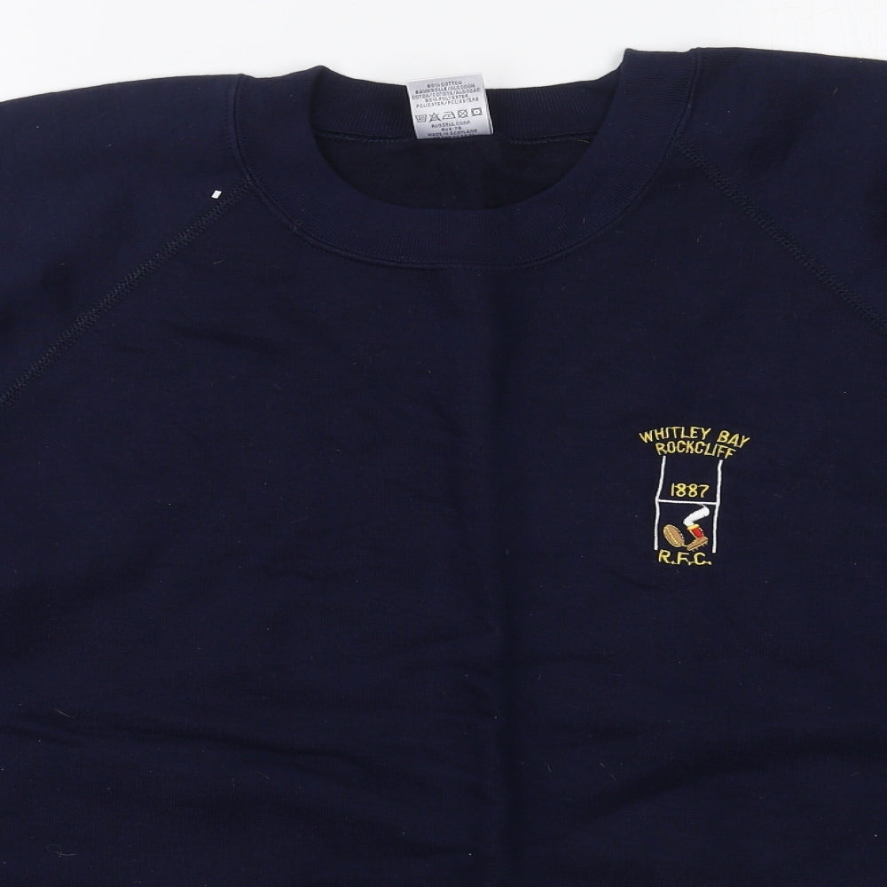 JERZEES Mens Blue  Cotton Pullover Sweatshirt Size 2XL   - Whitley Bay Rockcliff RFC