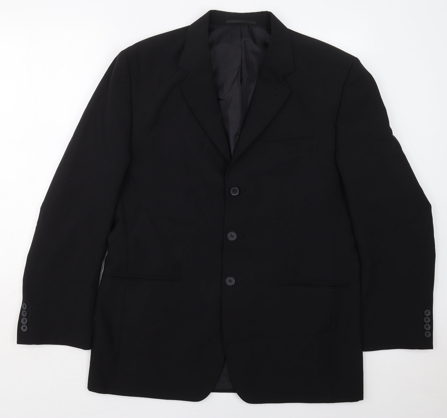 George Mens Black  Polyester Jacket Suit Jacket Size 42
