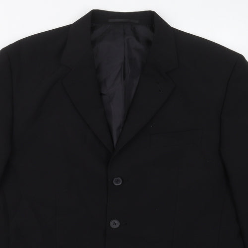 George Mens Black  Polyester Jacket Suit Jacket Size 42