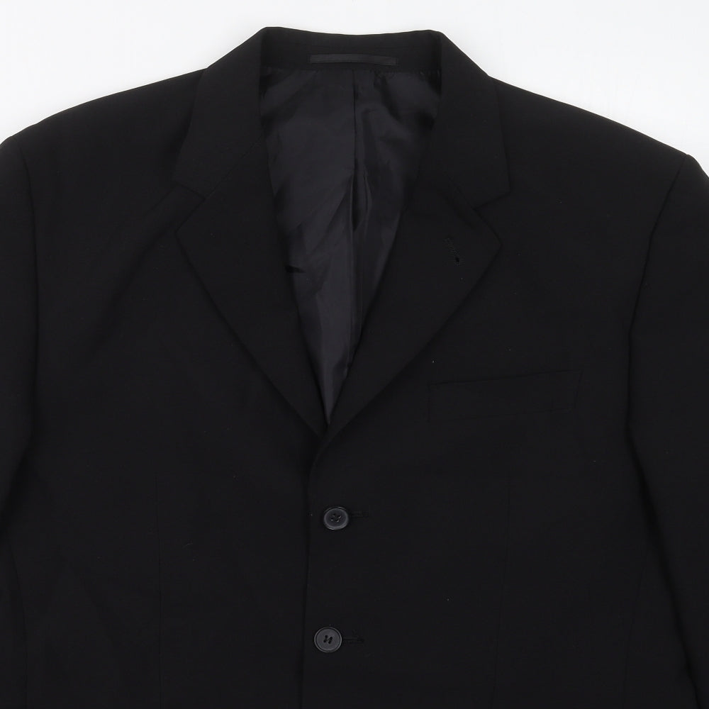 George Mens Black  Polyester Jacket Suit Jacket Size 42