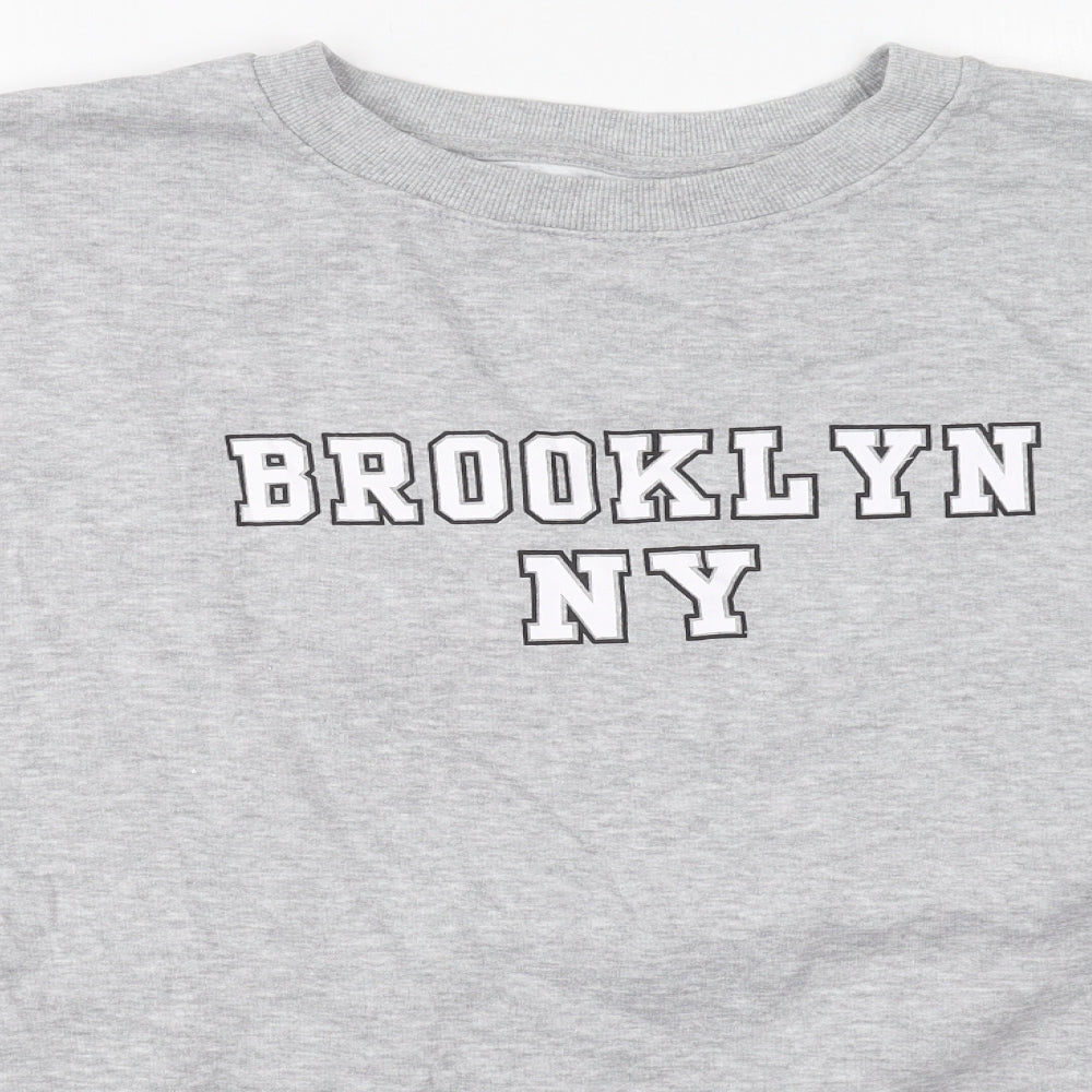 Boohoo Womens Grey  Cotton Pullover Sweatshirt Size XL  Pullover - Brooklyn NY