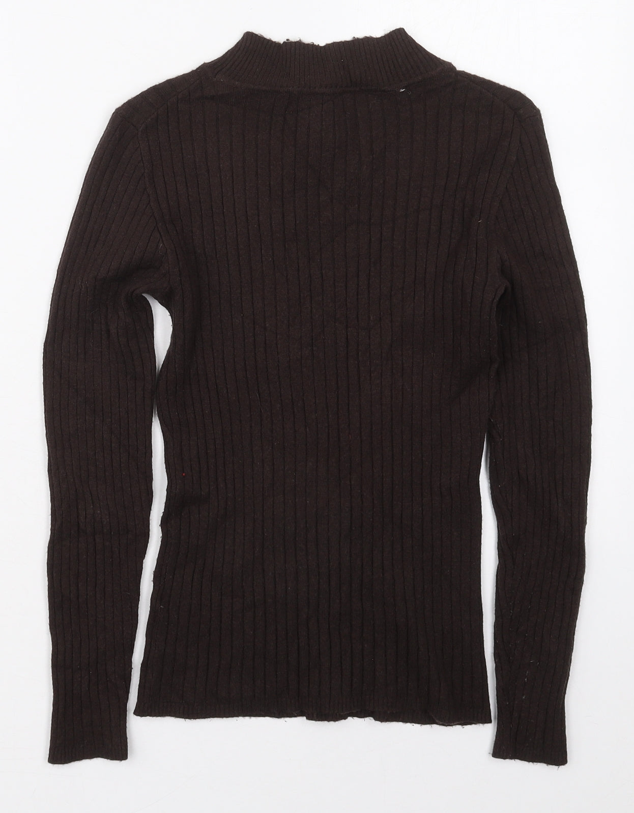 Primark Womens Brown Mock Neck  Viscose Pullover Jumper Size 10