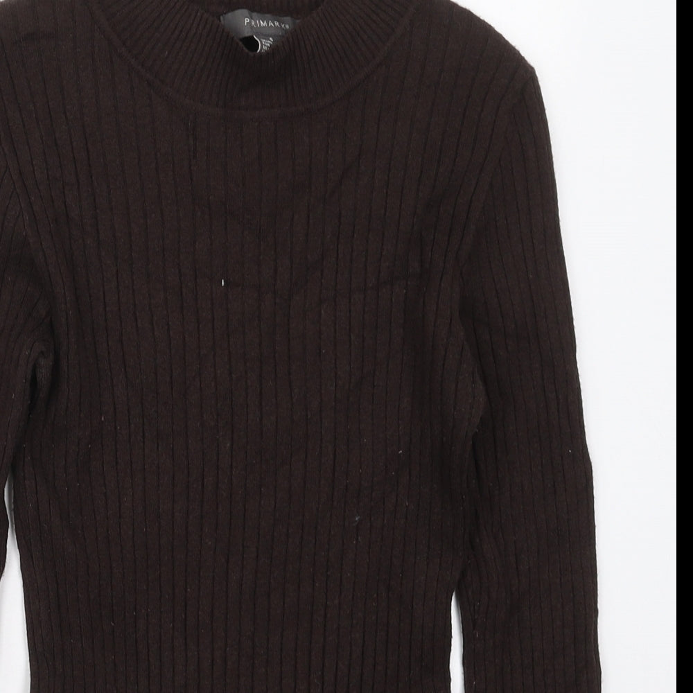 Primark Womens Brown Mock Neck  Viscose Pullover Jumper Size 10