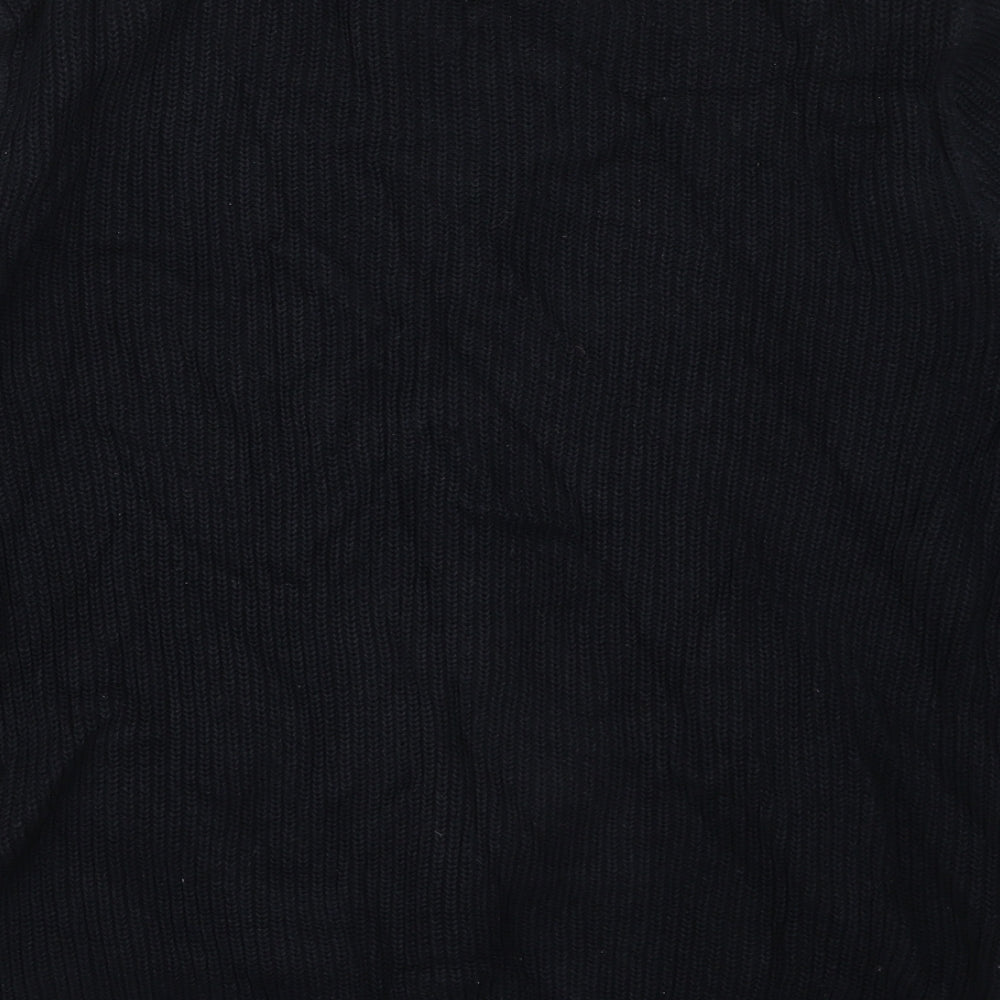 Open Mens Blue Round Neck  Cotton Full Zip Jumper Size M