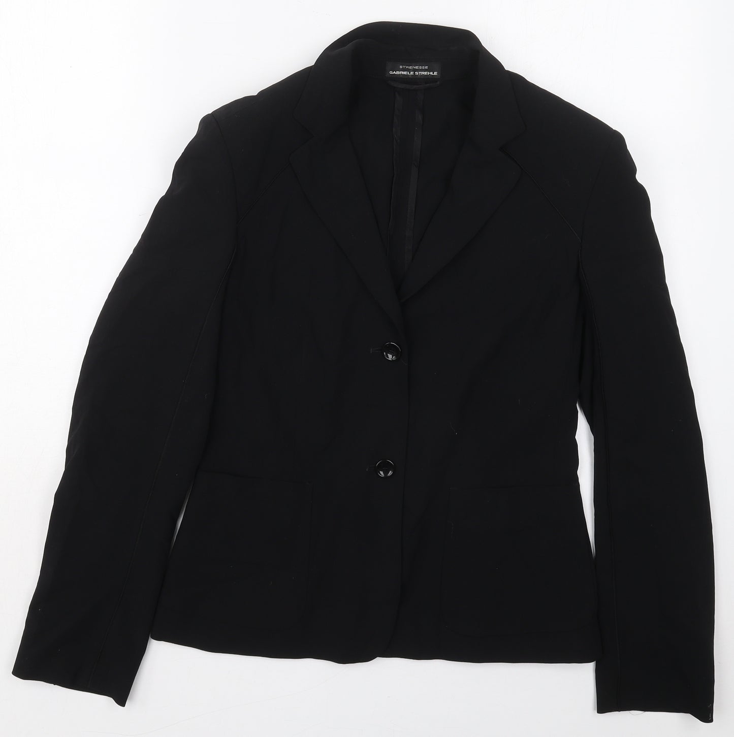 Gabriele Strehle Womens Black  Wool Jacket Blazer Size 10