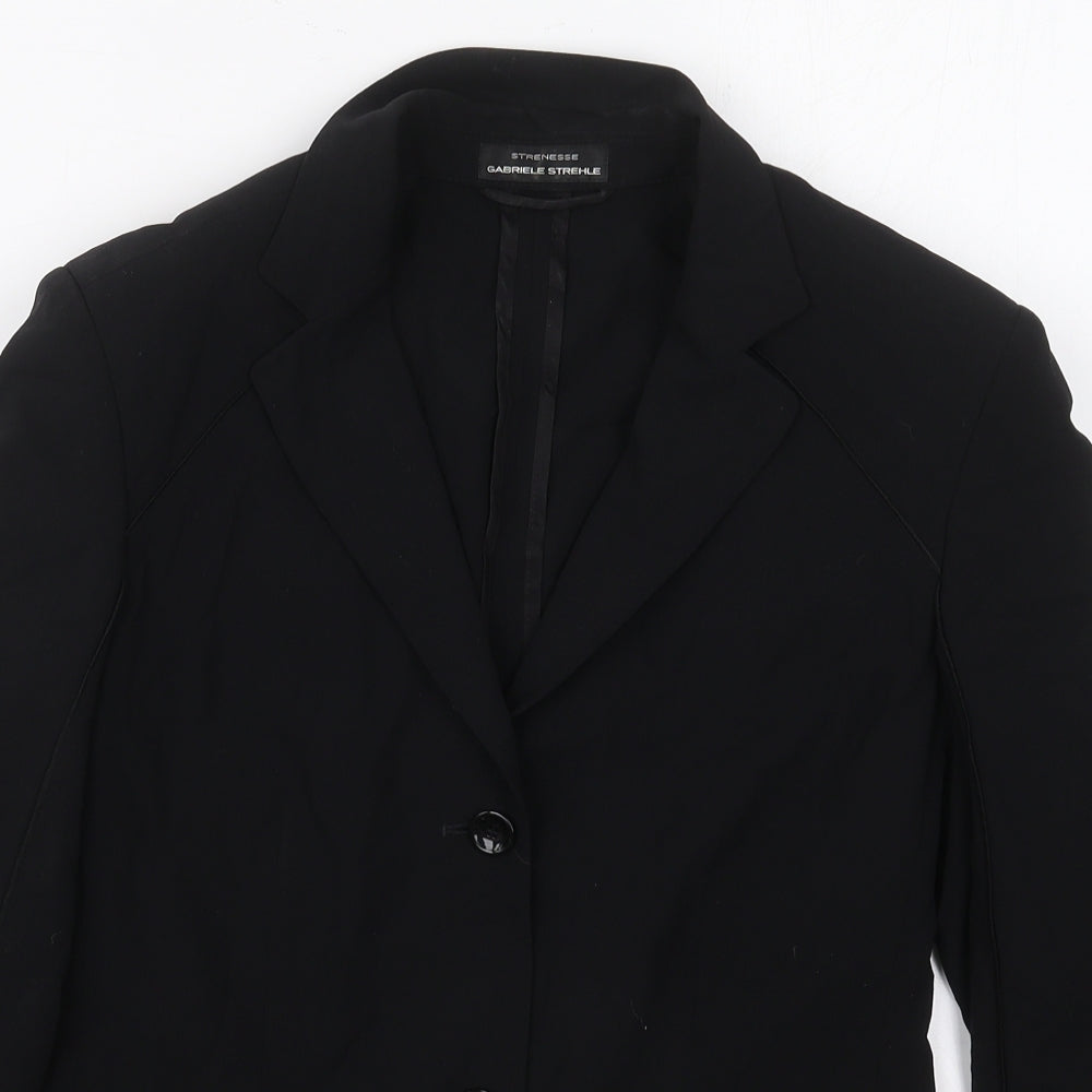 Gabriele Strehle Womens Black  Wool Jacket Blazer Size 10