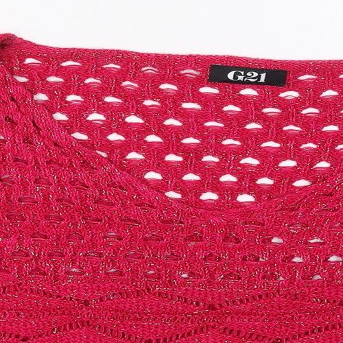 George Womens Pink V-Neck  Acrylic Pullover Jumper Size 16