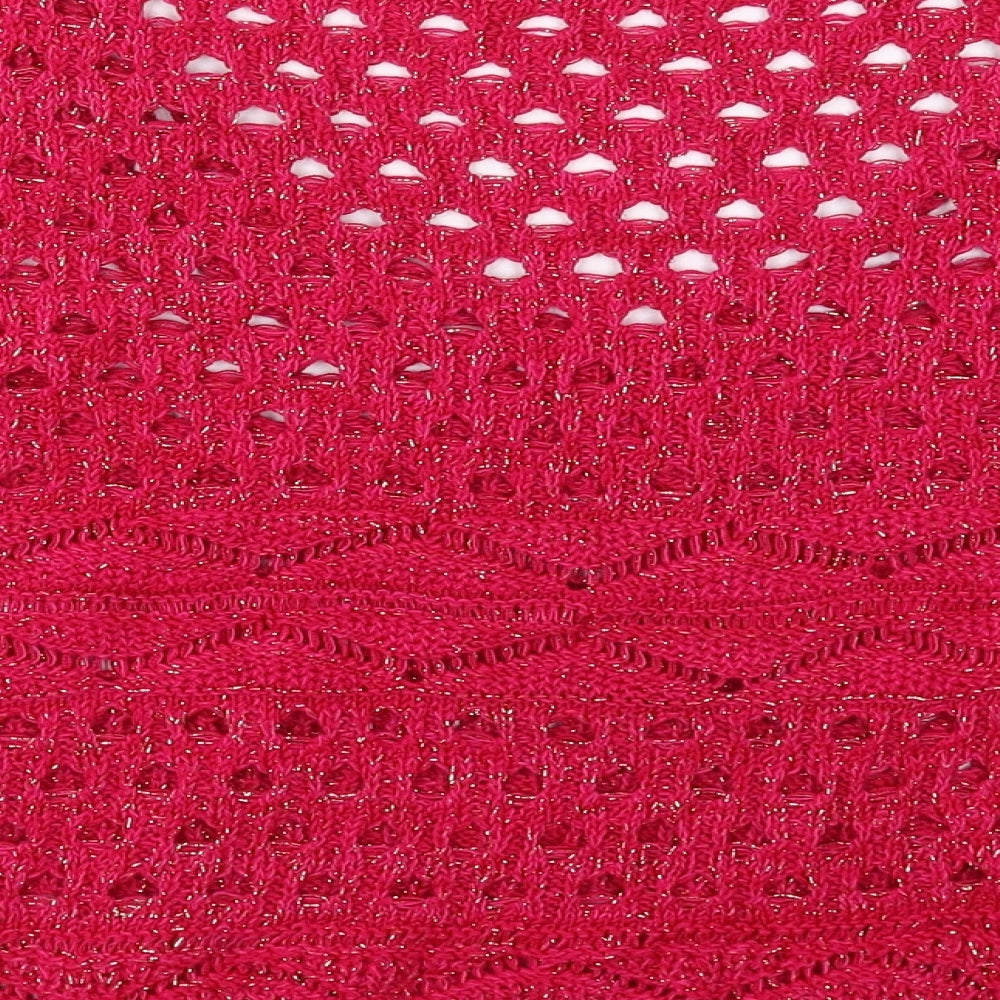 George Womens Pink V-Neck  Acrylic Pullover Jumper Size 16