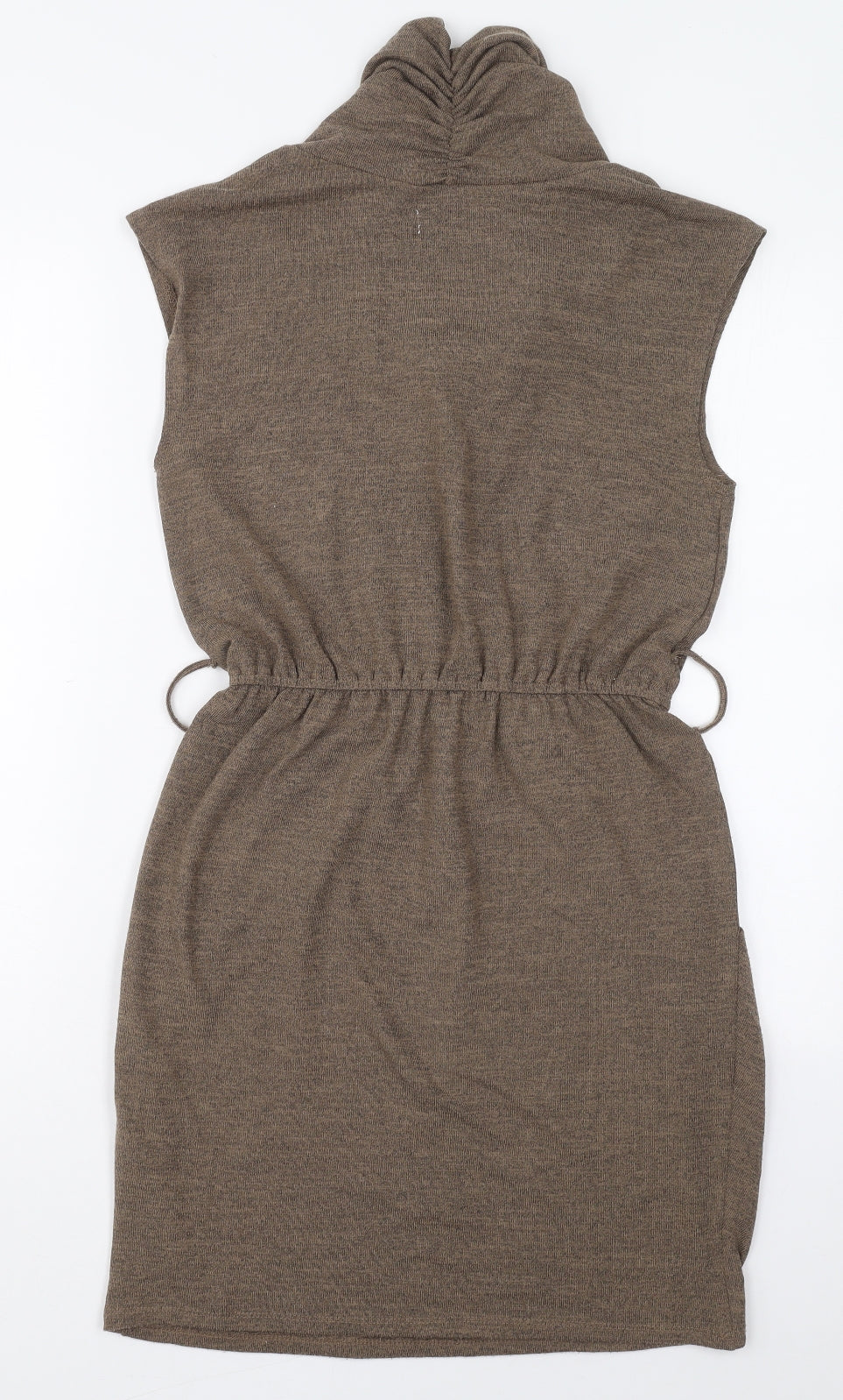 Apricot Womens Beige  Polyester Jumper Dress  Size 12  Cowl Neck Pullover