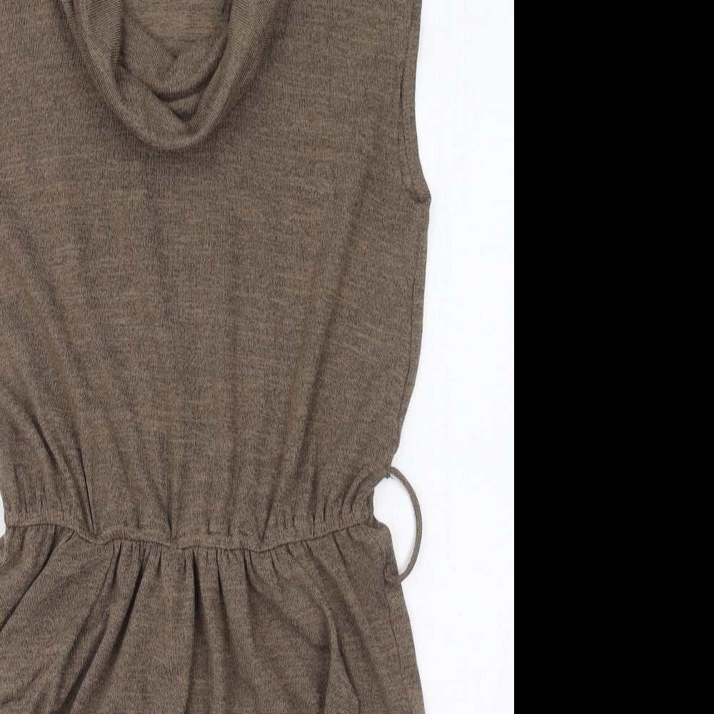 Apricot Womens Beige  Polyester Jumper Dress  Size 12  Cowl Neck Pullover