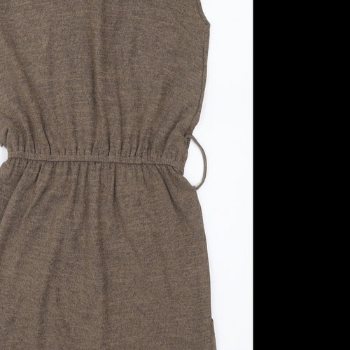 Apricot Womens Beige  Polyester Jumper Dress  Size 12  Cowl Neck Pullover