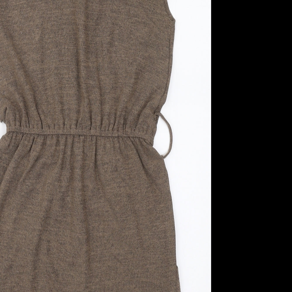 Apricot Womens Beige  Polyester Jumper Dress  Size 12  Cowl Neck Pullover