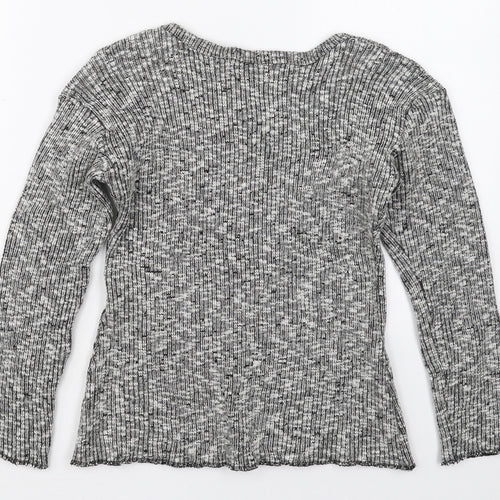 Jealous Womens Grey Round Neck  Acrylic Pullover Jumper Size S