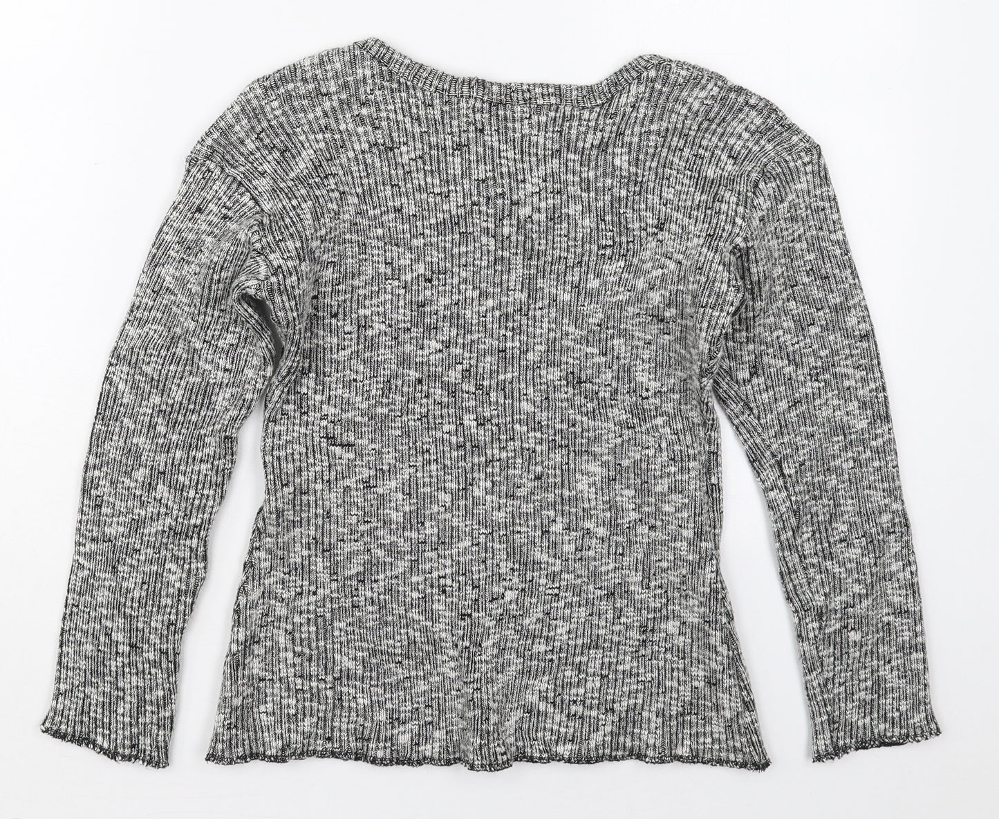 Jealous Womens Grey Round Neck  Acrylic Pullover Jumper Size S