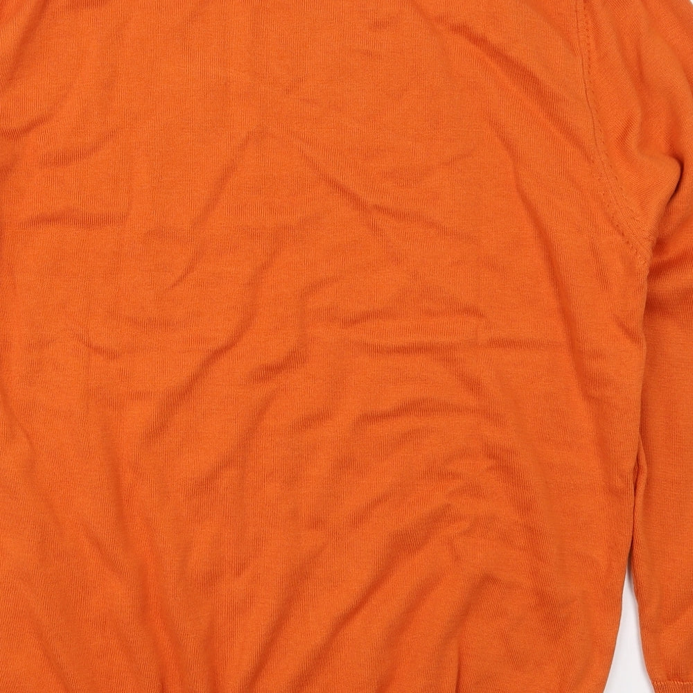 Ralph Lauren Mens Orange Crew Neck  Cotton Pullover Jumper Size XL