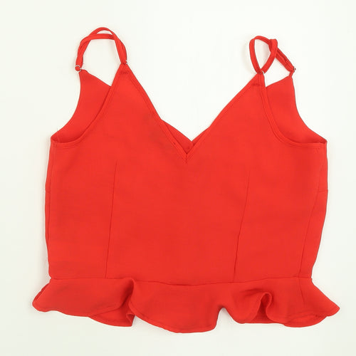 Cameo Rose Womens Red  Polyester Cropped Tank Size 6 V-Neck