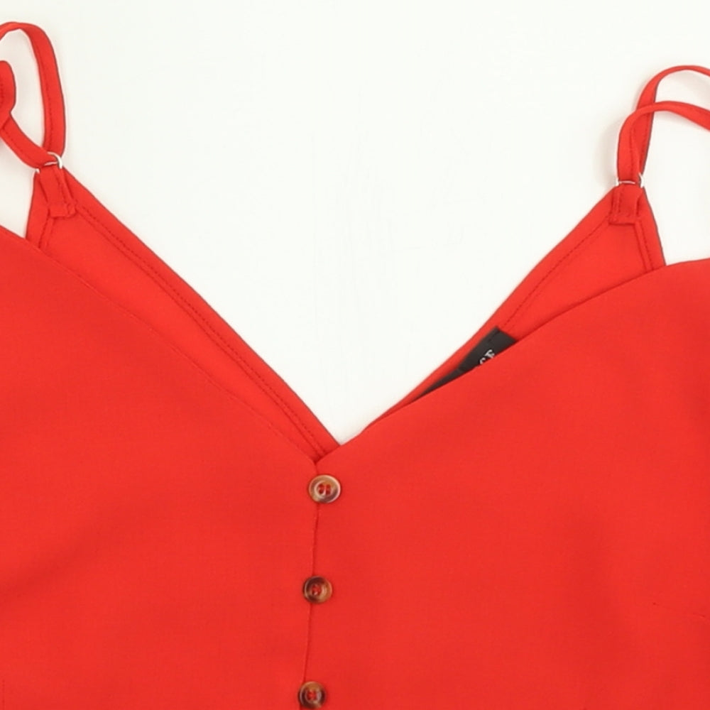 Cameo Rose Womens Red  Polyester Cropped Tank Size 6 V-Neck