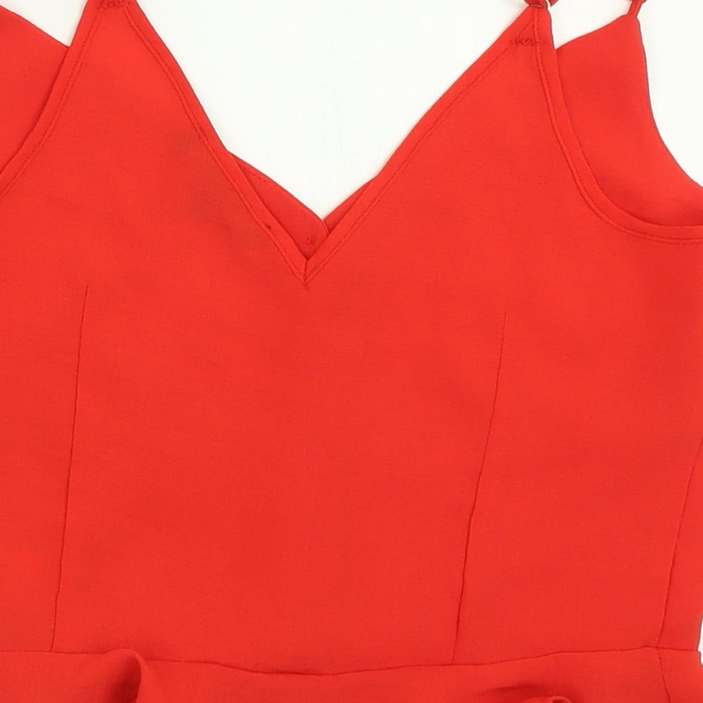 Cameo Rose Womens Red  Polyester Cropped Tank Size 6 V-Neck