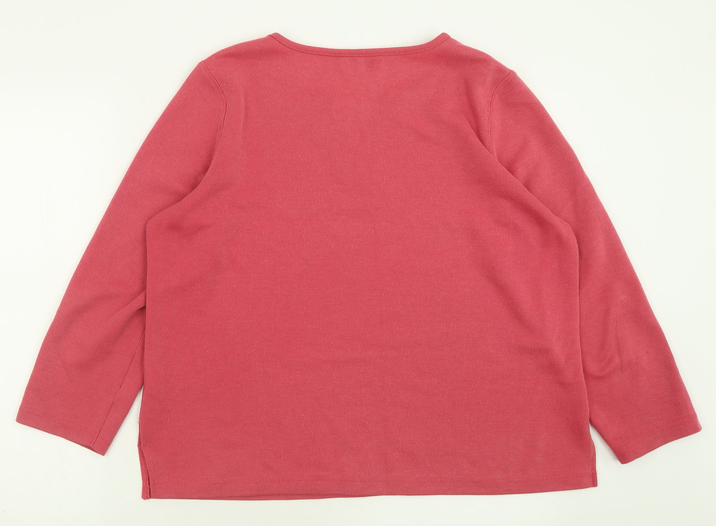 BM Womens Pink V-Neck  Polyester Pullover Jumper Size M
