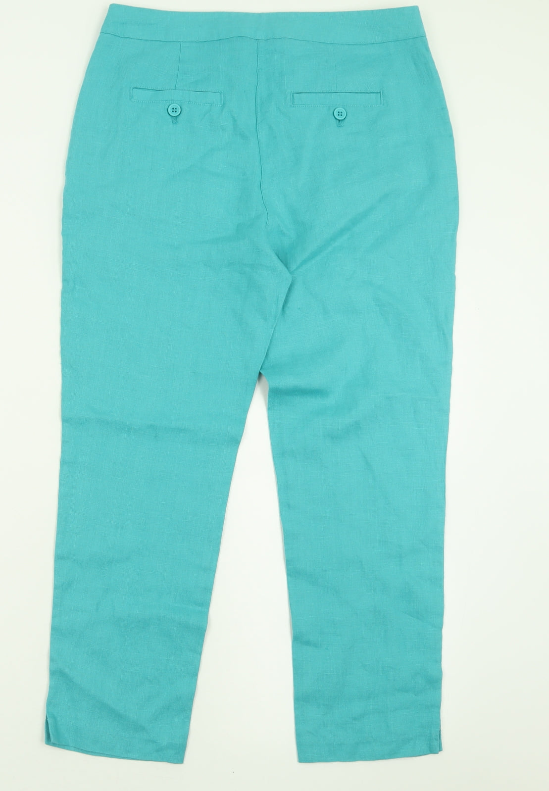 EAST Womens Blue  Linen Trousers  Size 10 L24 in Regular Zip