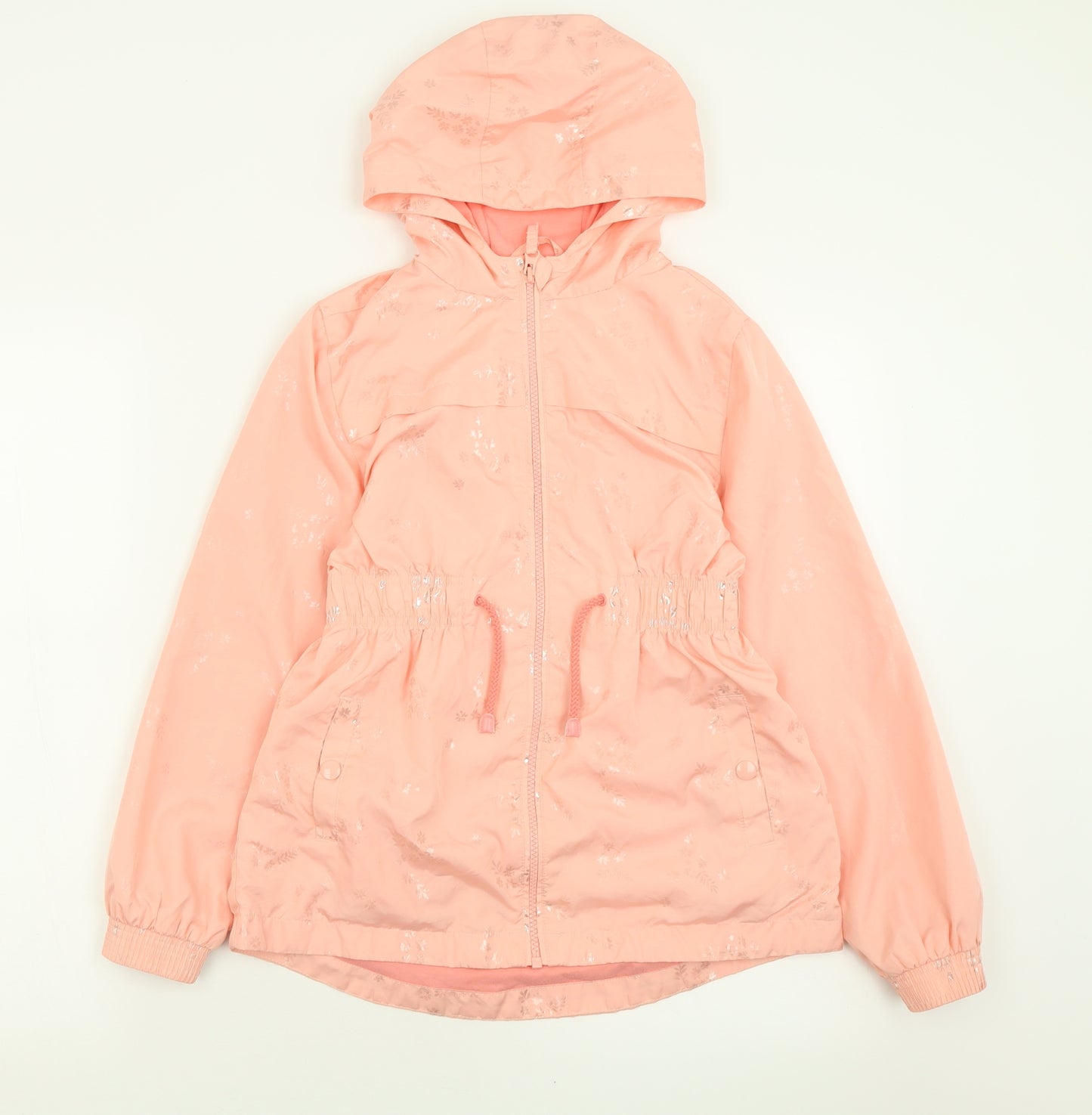 George Girls Pink Geometric  Jacket Coat Size 10-11 Years  Zip