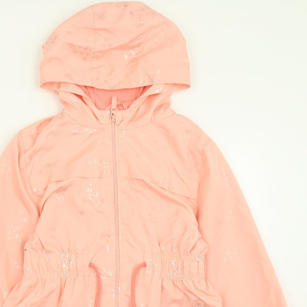 George Girls Pink Geometric  Jacket Coat Size 10-11 Years  Zip