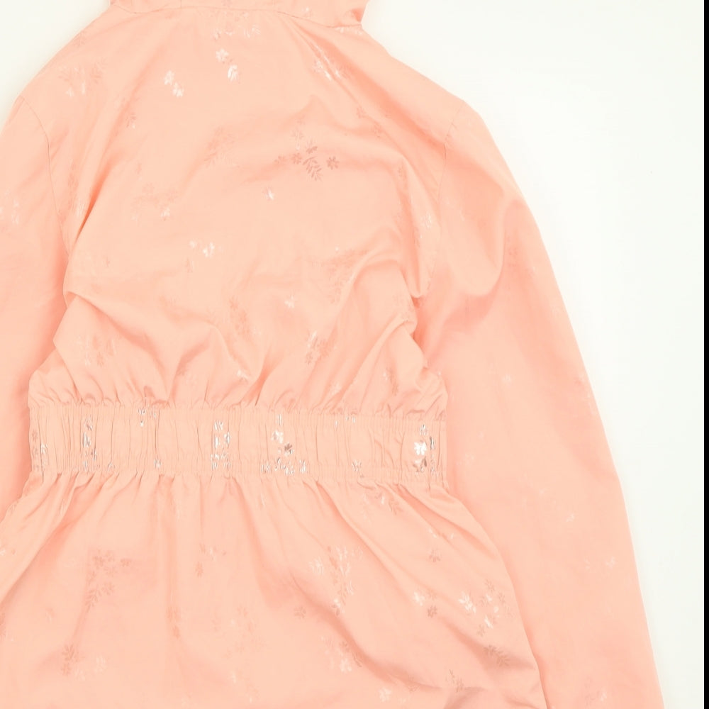 George Girls Pink Geometric  Jacket Coat Size 10-11 Years  Zip