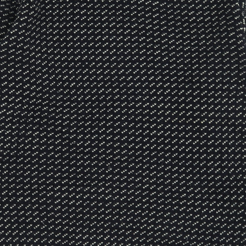 POP Womens Blue Crew Neck Geometric Acrylic Pullover Jumper Size S