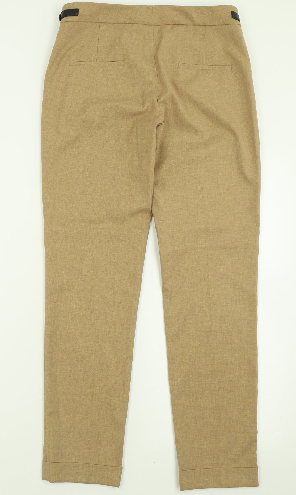 Marks and Spencer Womens Brown  Polyester Trousers  Size 8 L28 in Regular Hook & Eye
