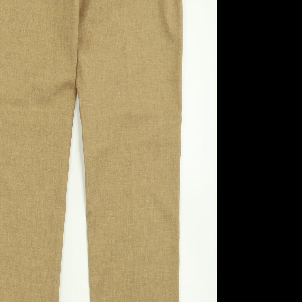 Marks and Spencer Womens Brown  Polyester Trousers  Size 8 L28 in Regular Hook & Eye