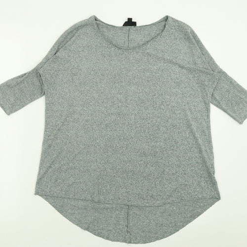 Topshop Womens Green  Viscose Basic T-Shirt Size 8 Crew Neck