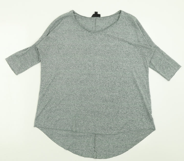 Topshop Womens Green  Viscose Basic T-Shirt Size 8 Crew Neck