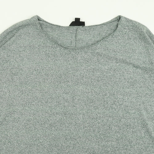 Topshop Womens Green  Viscose Basic T-Shirt Size 8 Crew Neck
