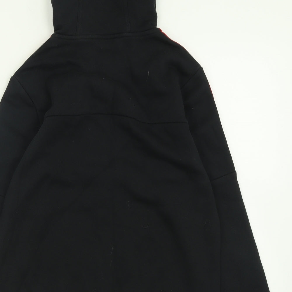 adidas Boys Black Striped Cotton Full Zip Hoodie Size 11-12 Years  Zip