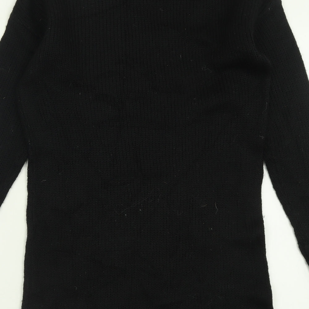 Atmosphere Womens Black Geometric Acrylic Jumper Dress  Size 6  Crew Neck Pullover