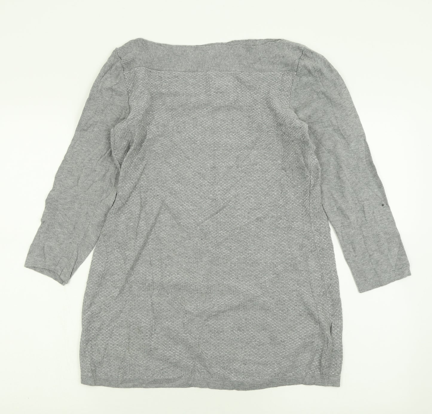 NXT Womens Grey Boat Neck  Cotton Pullover Jumper Size 12