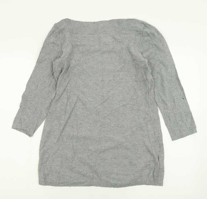 NXT Womens Grey Boat Neck  Cotton Pullover Jumper Size 12