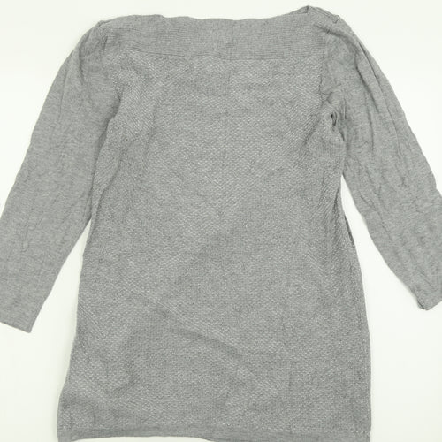 NXT Womens Grey Boat Neck  Cotton Pullover Jumper Size 12