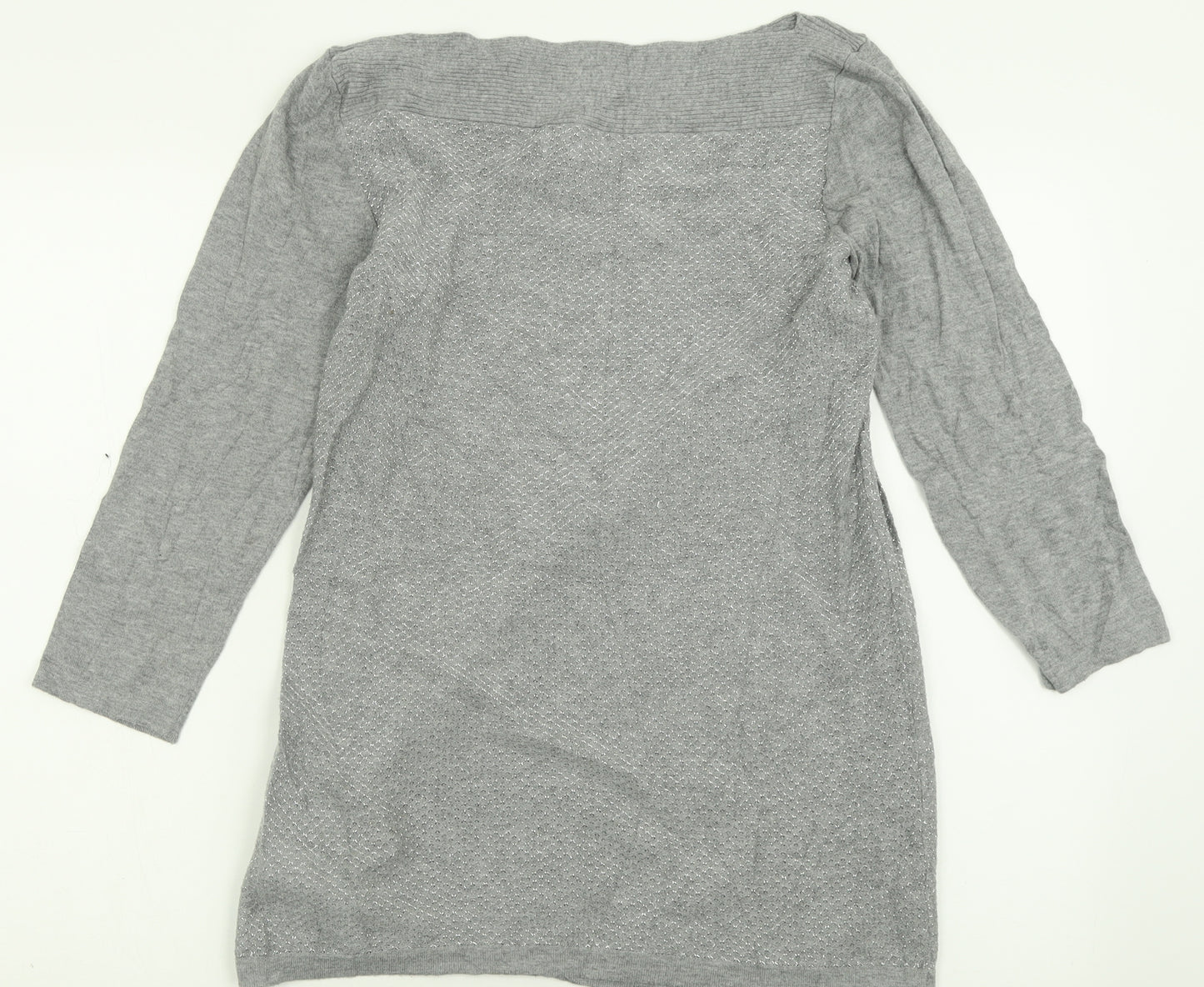 NXT Womens Grey Boat Neck  Cotton Pullover Jumper Size 12