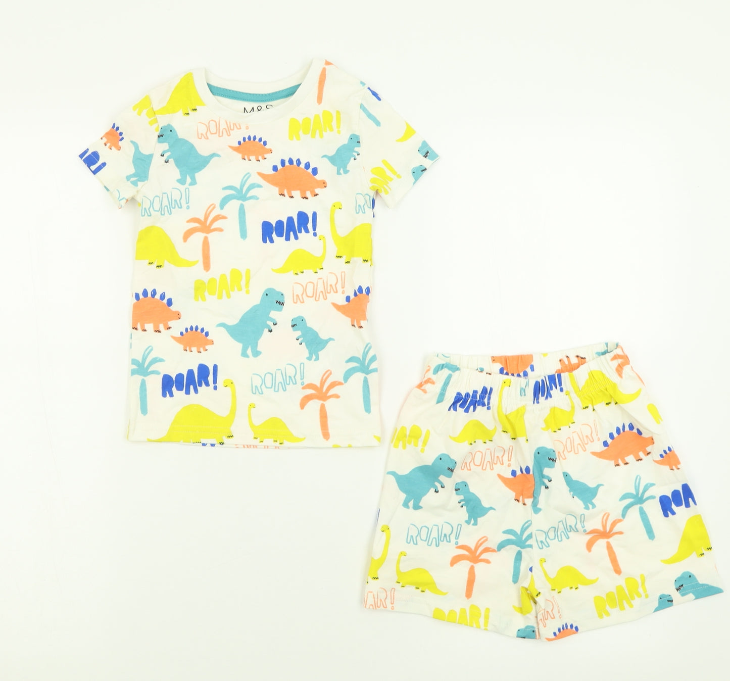 Marks and Spencer Boys Multicoloured Geometric Cotton  Pyjama Set Size 2-3 Years  Pullover - Roar