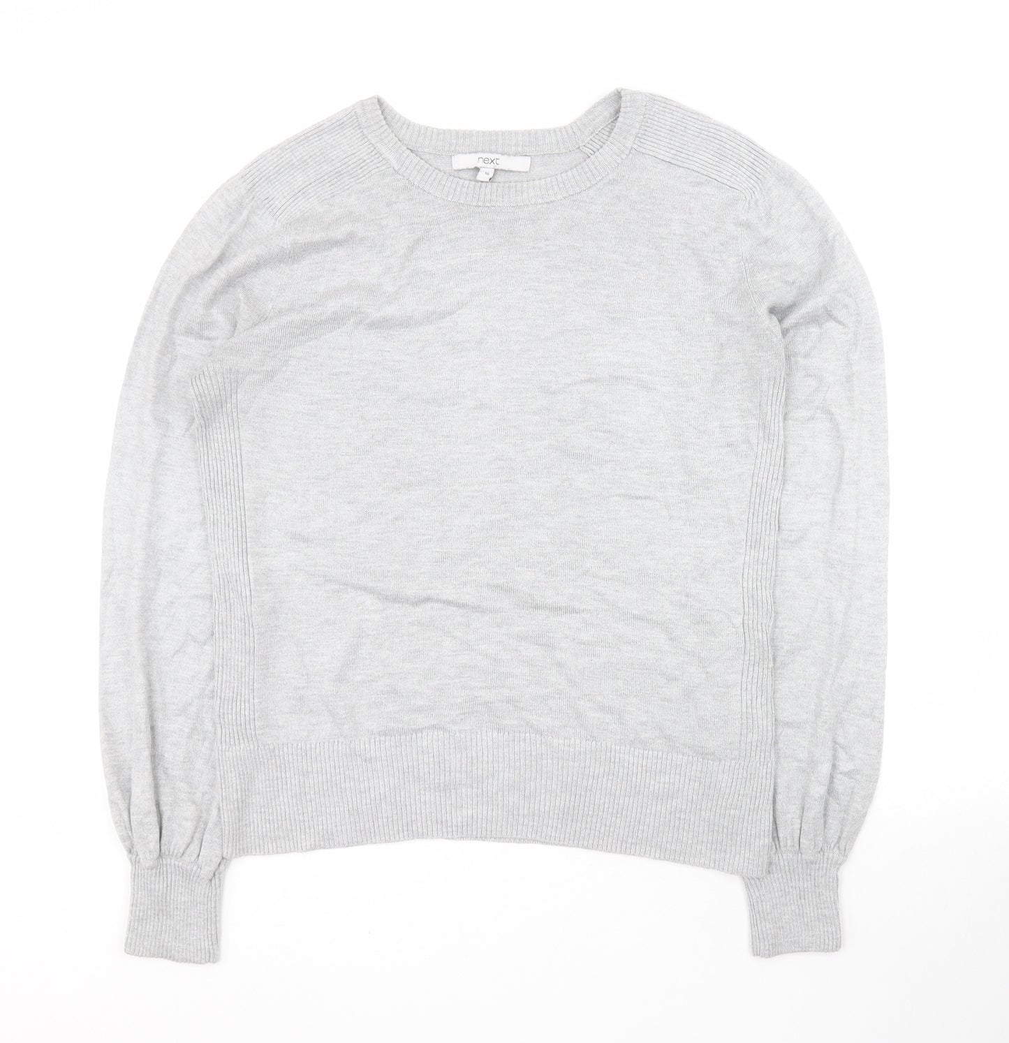 NEXT Womens Grey Round Neck  Polyester Pullover Jumper Size 10